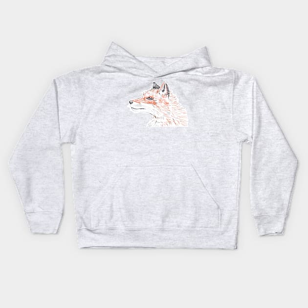 Orange Fox Kids Hoodie by drknice